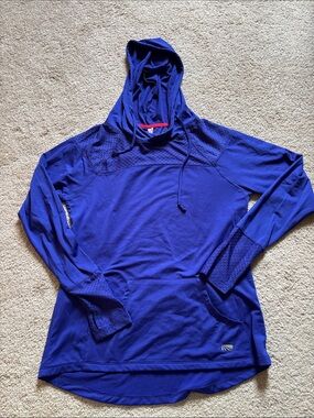 Electric Blue Hooded Active Pullover